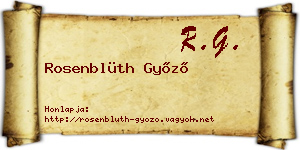 Rosenblüth Győző névjegykártya